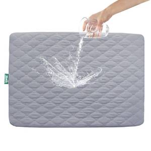 lot 10399 image: Pack and Play Sheets Mattress Pad Protector Fitted Waterproof Playard Mattress Cover, Compatible with Graco Pack n Play &amp Dream On Me &amp Pamo Babe, PlaypenPlayard Sheet Quilted, Gray, 39 x 27