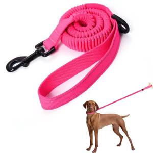 lot 10408 image: Mile High Life  Bungee Dog Leash  Gentle Pull Training Lead  Soft Comfort Texture  3-5 Feet  for DogsCats Under 20 lb (Pink)