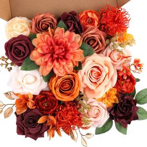 lot 10416 image: AGIRL Artificial Flowers Combo Silk Mix Terracotta Fake Flower with Stems for DIY Wedding Bouquets Centerpieces Arrangements Table Chair Decor Baby Shower Home Decor (Terracotta)