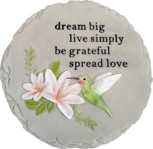 lot 10434 image: Spoontiques - Hummingbird Stepping Stone - Decorative Garden Stone for Yard, Patio, Garden or Walkway - Outdoor or Indoor Home Decor