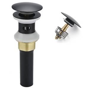 lot 10445 image: Rockgoya Bathroom Sink Drain,Drain Stopper Bathroom Sink with Overflow,Pop Up Drain Assembly with Detachable Strainer Basket,Built-in Anti-Clogging Strainer,Stainless Steel Mattle Black