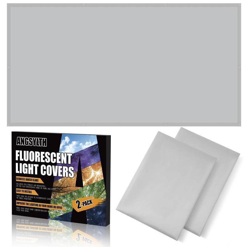 lot 14347 image: 2 Pcs Fluorescent Light Covers - 4 x 2 Feet Covers for Ceiling Lights, Magnetic Light Filters for Classroom, Office, Hospitals, Home - Retail $10