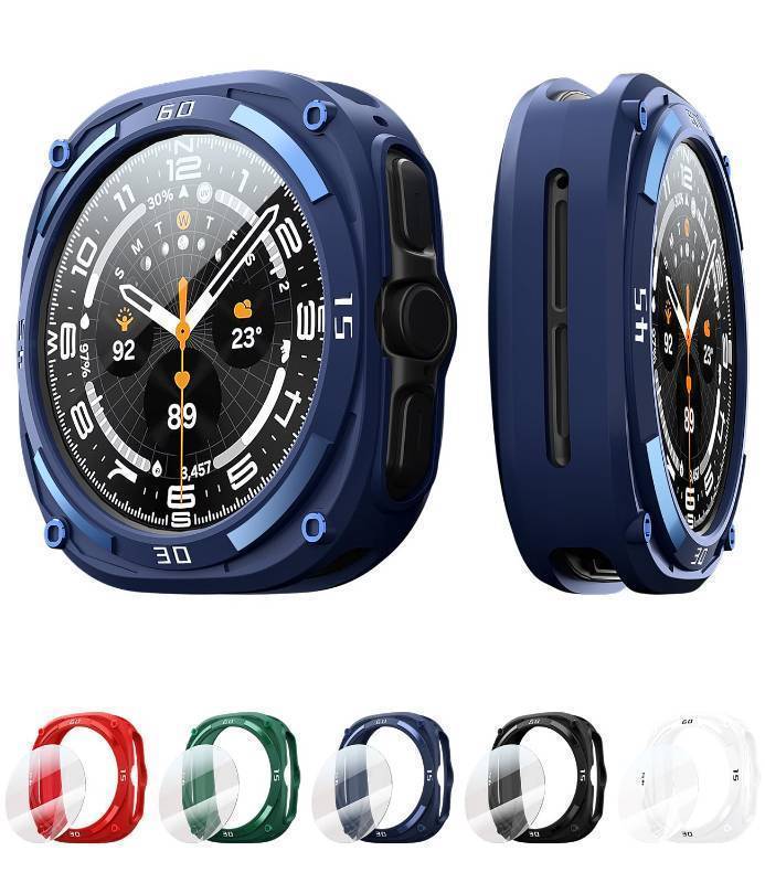 lot 43869 image: 5 Pack Bumper Cover, 3 Pack Tempered Film Compatible with Samsung Galaxy Watch Ultra Case 87 47mm TPU Soft Rugged for Galaxy Watch 87 Ultra Screen Protector