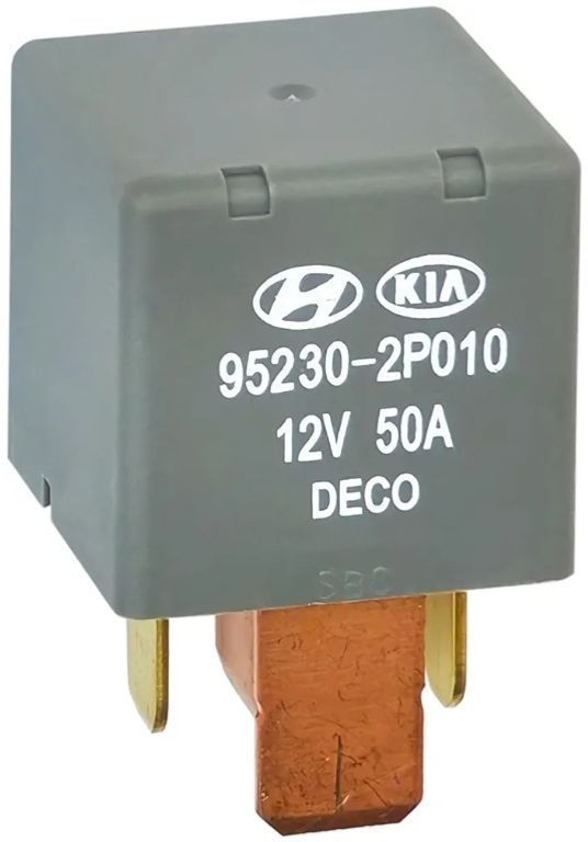 lot 53678 image: 95230-2P010 12VDC 50A High Power Mini ISO Automotive Relay - 2VDC, 5Pins - Compatible with 39160-37110 13306943, 13742705 Hyundai Kia. - Retail $10