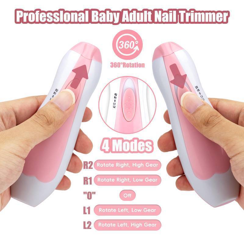 lot 53682 image: Baby Nail Trimmer Electric-12 in 1 Baby Nail Clippers Safe Baby Nail File Kit with a Nail Clipper, Scissor, Tweezers, and Nail Files - Retail $9