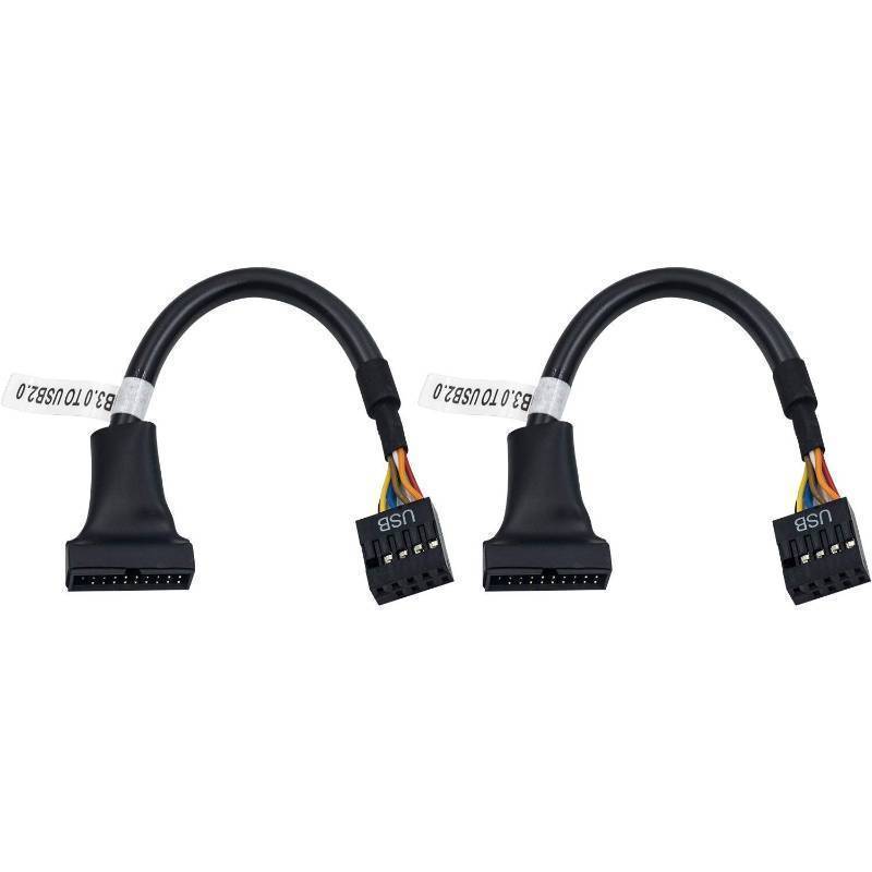 lot 53703 image: USB 3.0 Header to USB 2.0,USB 3.0 to USB 2.0 Motherboard Adapter Cable,19 Pin USB3.0 Male to 9 Pin USB2.0 Female Motherboard Cable Adapter Converter 6 inch15cm (2-Pack) - Retail $8