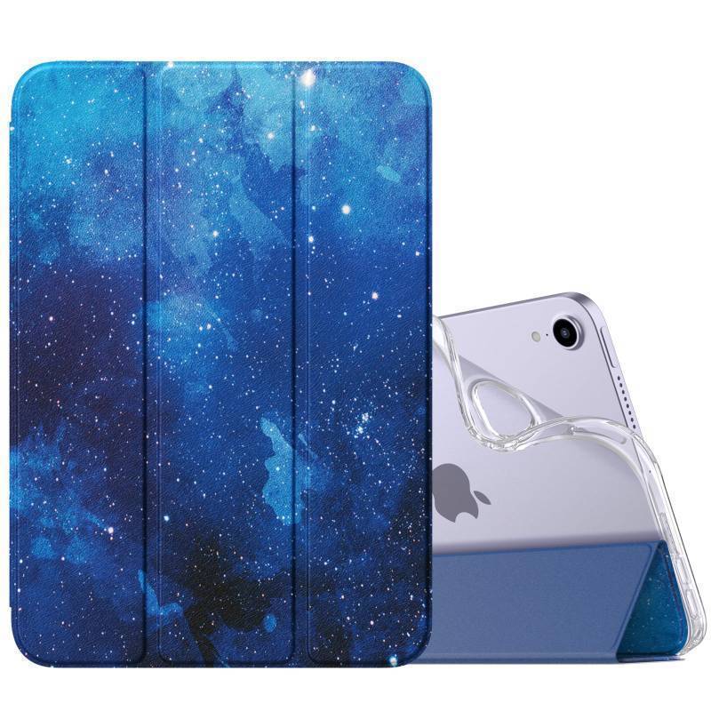 lot 53735 image: MoKo Case Fit New iPad Mini 7 (A17 Pro) 2024, iPad Mini 6th Generation Case 2021 (8.3-inch), iPad Mini 6 Case, Soft TPU Translucent Frosted Back Cover Case for iPad Mini 7th, Blue Starry Sky - Retail $13