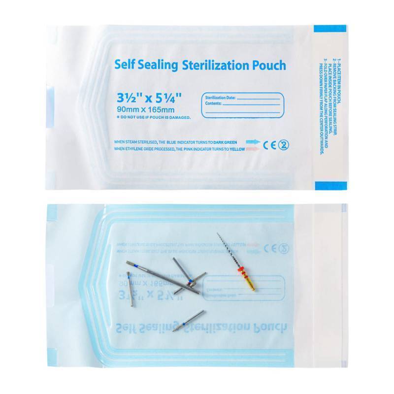 lot 53753 image: Dental Sterilization Pouches 3.5 x 6.5, Self Seal Sterilization Pouch with Color Changing Indicator, 200 Pcs Sterilizer Bags for Dental Offices and Nail Cleaning Tools