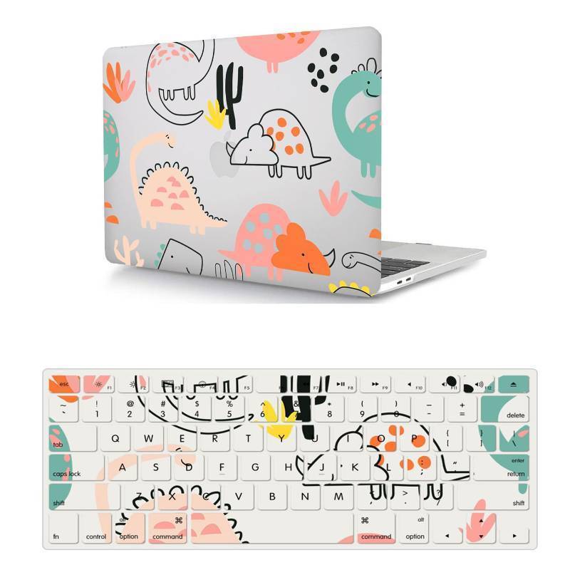 lot 71395 image: Laptop Case Compatible with New MacBook Air 13.6 inch M2 A2681 M3 A3113 Touch ID 2024 2023 2022 Release, Transparent Plastic Hard Shell Case  Keyboard Cover, Dinosaur - Retail $24