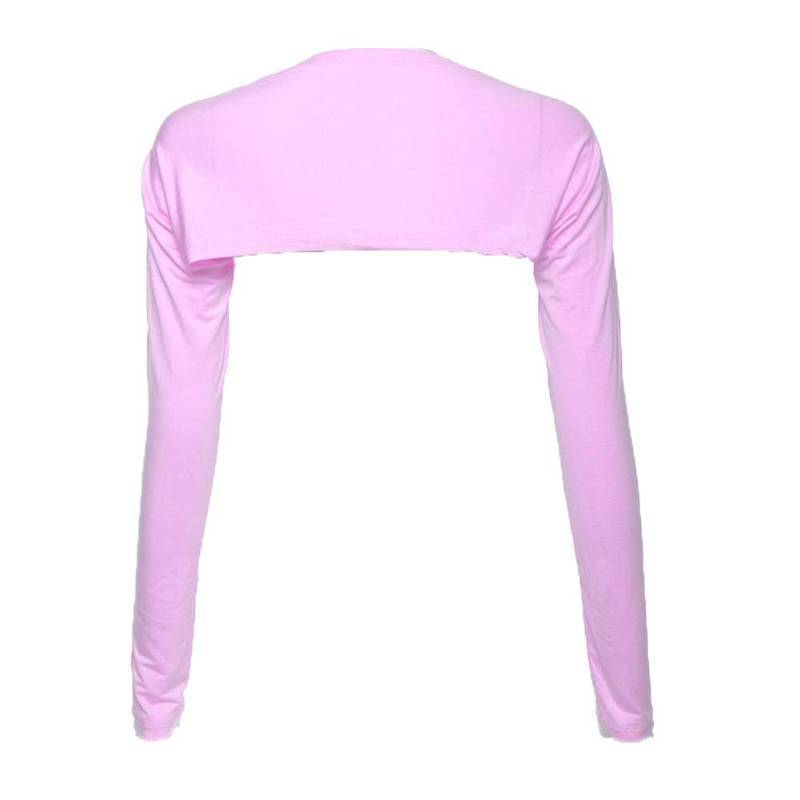lot 71401 image: Womens Bolero Shrug - Long Sleeves Open Cropped Cardigan One Piece Long Sleeves Arm Cover Hijab (Pink) - Retail $12