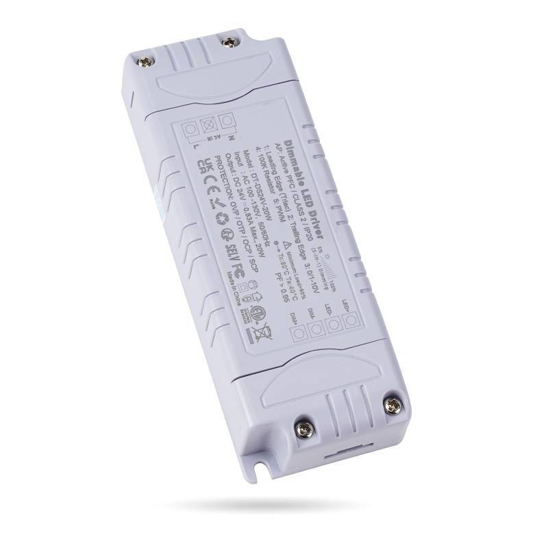 lot 71406 image: 24V 20W Dimmable LED Driver 0.83A Constant Voltage Power Supply AC 120V to DC 24V Compatible with Lutron Leviton Dimmer Triac & 0-10V&1-10V & PWM & 100k Resistor LED Transformer for LED Strip Lights - Retail $22