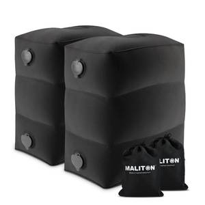 lot 24599 image: Inflatable Foot Rest Pillow, Airplane Travel Bed for Toddler, Car Seat Foot Rest for Kids, Adjustable Height Leg Rest Pillow for Airplane, Home, Office(Black, 2 Pack) - Retail $44