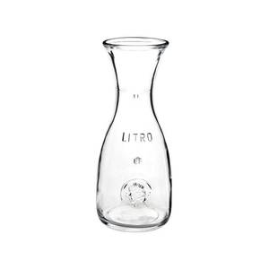 lot 24607 image: Bormioli Rocco Misura PZ Carafe, 33.75 oz - Embossed Marking, Wide Mouth & Lipped Rim for Easy Pouring - Thick Durable Glass for Water, Wine & Juice, Made in Italy, Dishwasher Safe - Retail $26