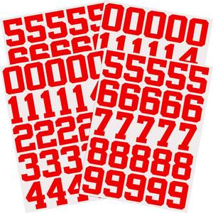 lot 24608 image: 102 Pcs Sports Helmet Numbers Sticker 1.25 Inch Vinyl Helmet Numbers Decals Self Adhesive Hockey Stickers for Baseball, Hockey, Football, Lacrosse, Batting(Red) - Retail $8