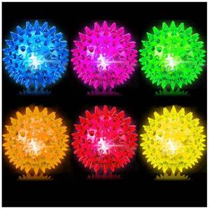 lot 24617 image: Sensory Light Up Bouncy Balls - Sensory Toys for Kids with Autism Toys for 3-4 5-7 8-12 Gifts for Boys Girls Spiky Stress Balls Novelty Noisemaker Toys Stocking Stuffers for Grandkids - Retail $14