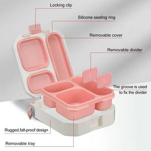 lot 24663 image: Bento Lunch Box for Kids Food Container with 5 Compartment Insulated Lunch Bag for Kid Toddler Girls Boys to School - Retail $33