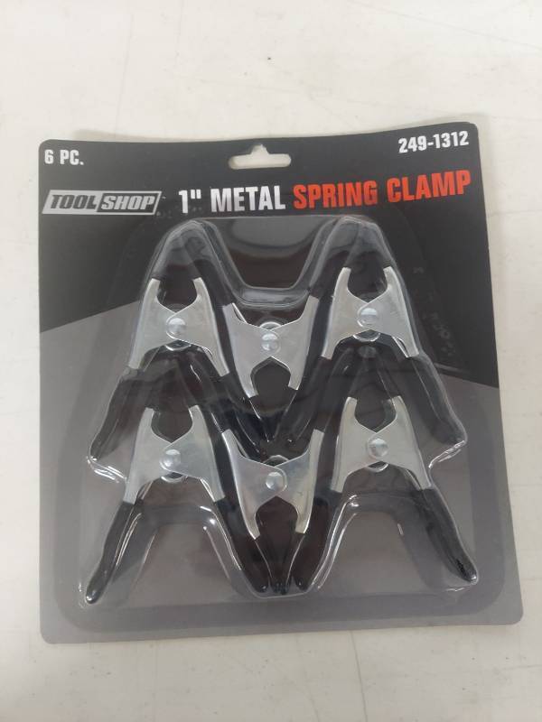 lot 1025 image: Tool Shop 1-inch Metal Spring Clamps Set of 6