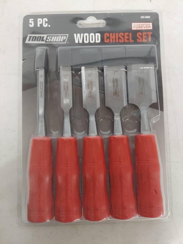 lot 1254 image: Tool Shop 5-Piece Wood Chisel Set
