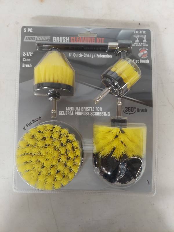 lot 1267 image: Tool Shop 5-Piece Drill Brush Cleaning Kit - Medium Bristles