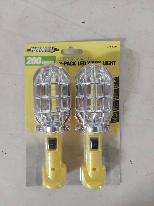 lot 1274 image: Performax 200 Lumen LED Work Light 2-Pack