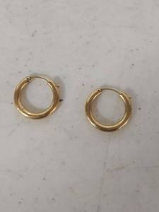 lot 3355 image: 10K Gold Twisted Hoop Earrings