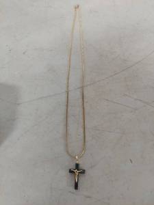 lot 3376 image: Black Onyx Crucifix Necklace