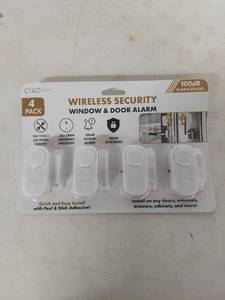 lot 3382 image: Ciao Tech Wireless Security Window & Door Alarm 4-Pack