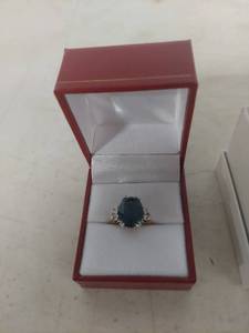 lot 3389 image: Blue Stone Ring in Box