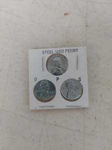 lot 3392 image: 1943 Steel War Penny Set - P-D-S Mint Marks