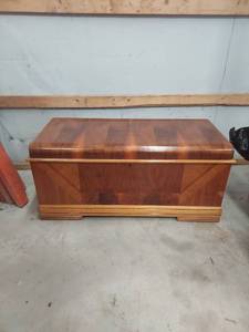 lot 3396 image: Cedar Chest with Art Deco Waterfall Design