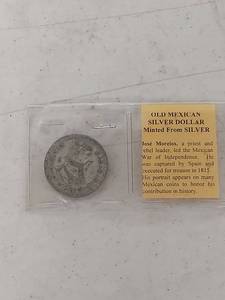 lot 3397 image: Mexican Silver Dollar - Jose Morelos Historical Coin