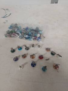 lot 3403 image: Pewter Figurines on Colored Glass Bases