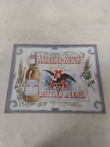 lot 3405 image: Anheuser-Busch Metal Beer Sign with Eagle Logo