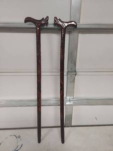 lot 3423 image: Decorative Wooden Walking Canes