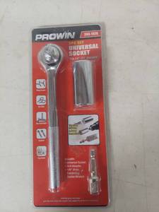 lot 3446 image: Prowin Universal Socket Set - 3PC with Drill Adapter