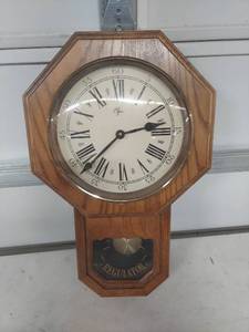 lot 3448 image: Elgin Octagonal Regulator Wall Clock