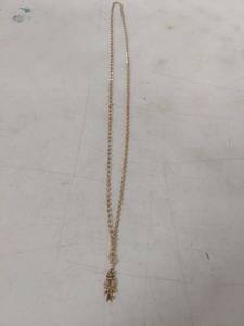 lot 3465 image: Owl Pendant Necklace with Green Eyes