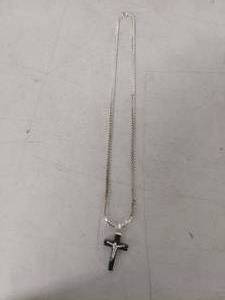 lot 3481 image: Crucifix Necklace with Black Onyx Cross