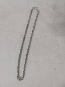 lot 3491 image: Sterling Silver Rope Chain Necklace