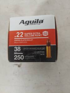 lot 3493 image: Aguila .22LR Super Extra Hollow Point Ammunition - 250 Rounds