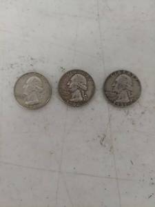 lot 3580 image: (3) Washington Silver Quarters