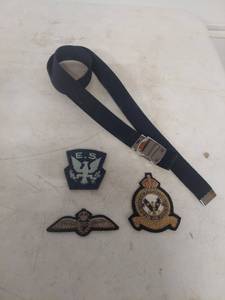 lot 3593 image: RAF Squadron Military Patches and Belt Collection