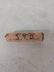 lot 3597 image: Roll of Wheat Pennies