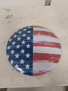 lot 3606 image: American Flag Design Metal Wall Art