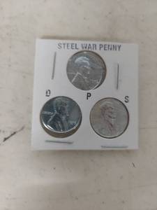 lot 3611 image: 1943 Steel War Penny - P-D-S Mint Marks