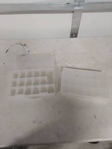 lot 3627 image: (2) Frosted Plastic Storage Organizer Box with Compartments