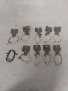 lot 3632 image: Colonial Crafts Bone Bead Bracelets Lot