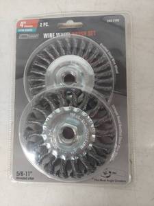 lot 1007 image: Tool Shop 4-inch Wire Wheel Brush Set (2 Piece)