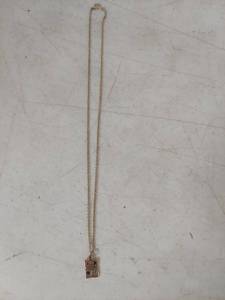 Birthstone Pendant and Chain - Pendant marked 10k