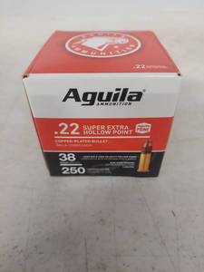 lot 1027 image: Aguila .22 Super Extra Hollow Point Ammunition - 250 Rounds